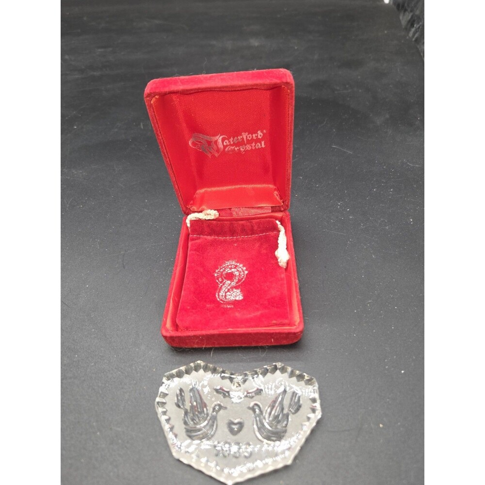 Vintage 1985 Waterford Crystal 12 Days of Christmas Two Turtle Doves ornament